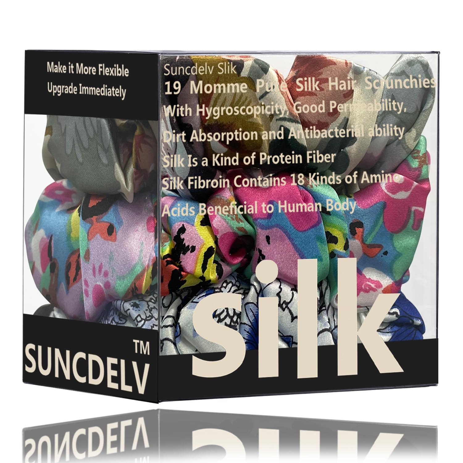 Silk Hair Towel, Friction-Resistant, Amino Acid-Rich, Durable, Breathable (6PCS(Bean Paste, Rose Gold, Rice White))